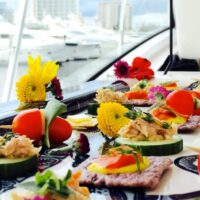 Provisions on a table aboard our Miami boat charter.